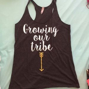 Maternity tank top " growing our tribe"
